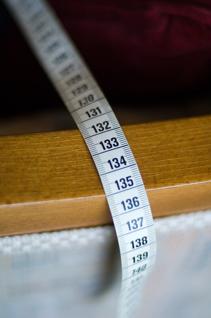 Close-up of a measuring tape, Munich, Upper Bavaria, Bavaria, Germany