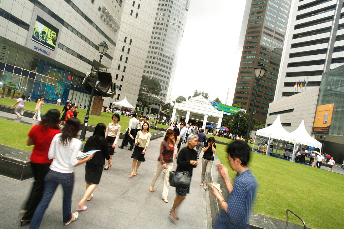 People on Raffles Place, Central Business District, Singapore