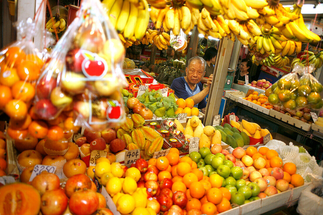 Obsthändler, Tekka Market, Little India, Singapur