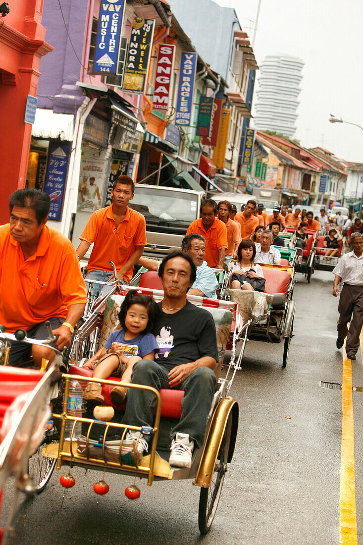 Rickshaw through Little India, Singapore