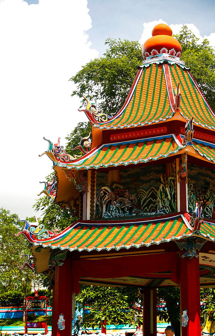 Traditional house, Haw Par Villa, Chinese Sculpture Park, Singapore