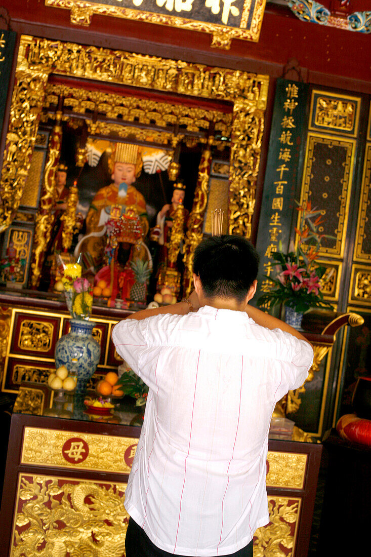 Gläubiger, Thian Hock Keng Tempel, Chinatown, Singapur