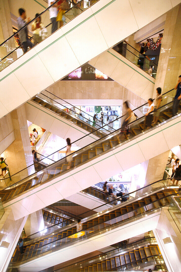 Escalators in Wisma Astria Shopping Center, Orchard Road, Singapore