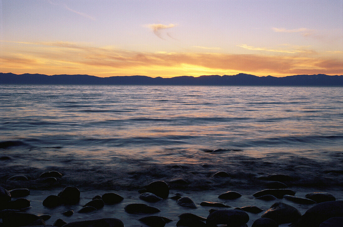 Lake Baikal at dusk, Siberia, Russia, CIS