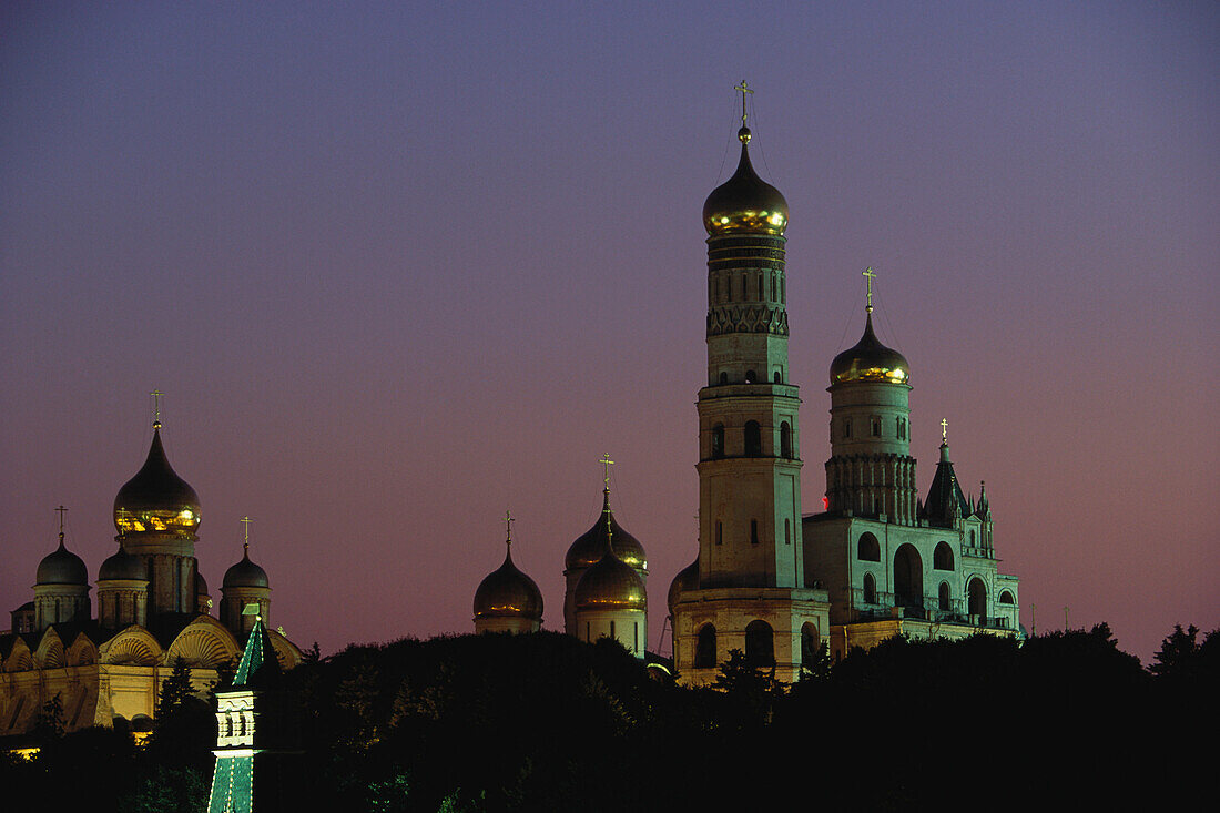 Kreml bei Nacht, Moskau, Russland