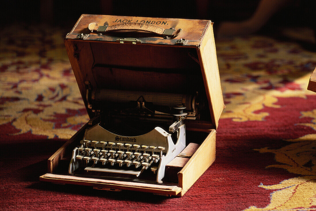 Jack London Schreibmaschine, Glen Ellen, Sonoma Valley, Kalifornien, USA