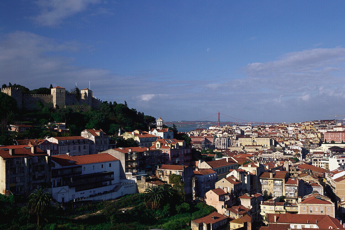 View from Miradouro da Graca, Castelo Sao Jorge, Baixa, Lisbon, Portugal