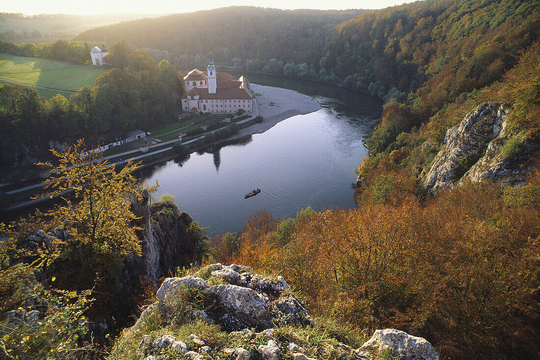Weltenburg Abbey on the Danube, Kelheim, Lower Bavaria, Bavaria, Germany
