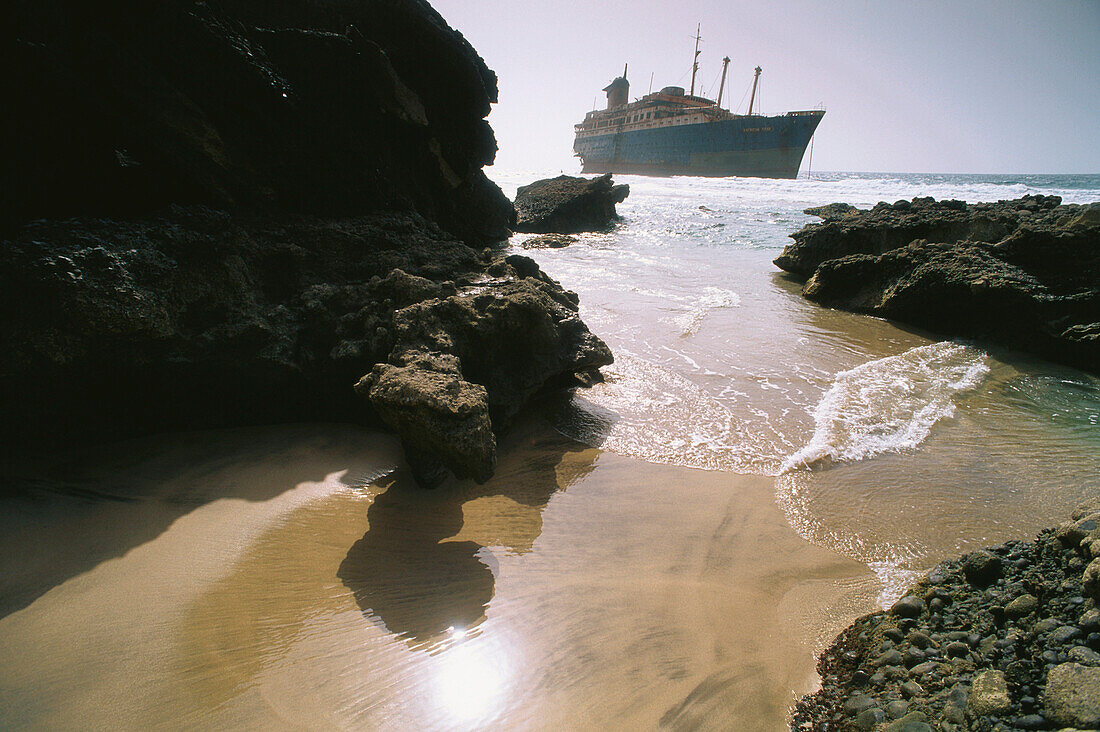 Wrack der American Star, Schiff, Ajuy Las Salinas, Fuerteventura, Kanaren, Spanien