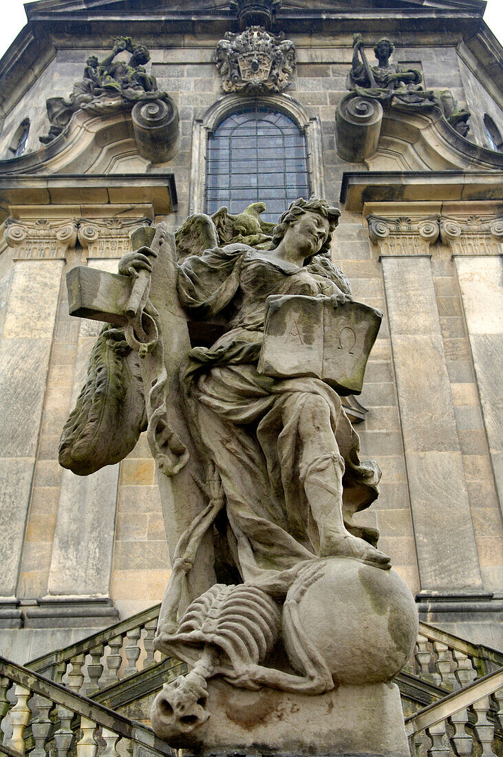 Sculptures in front of the church of holy trinity, Kuks, Czech Republic