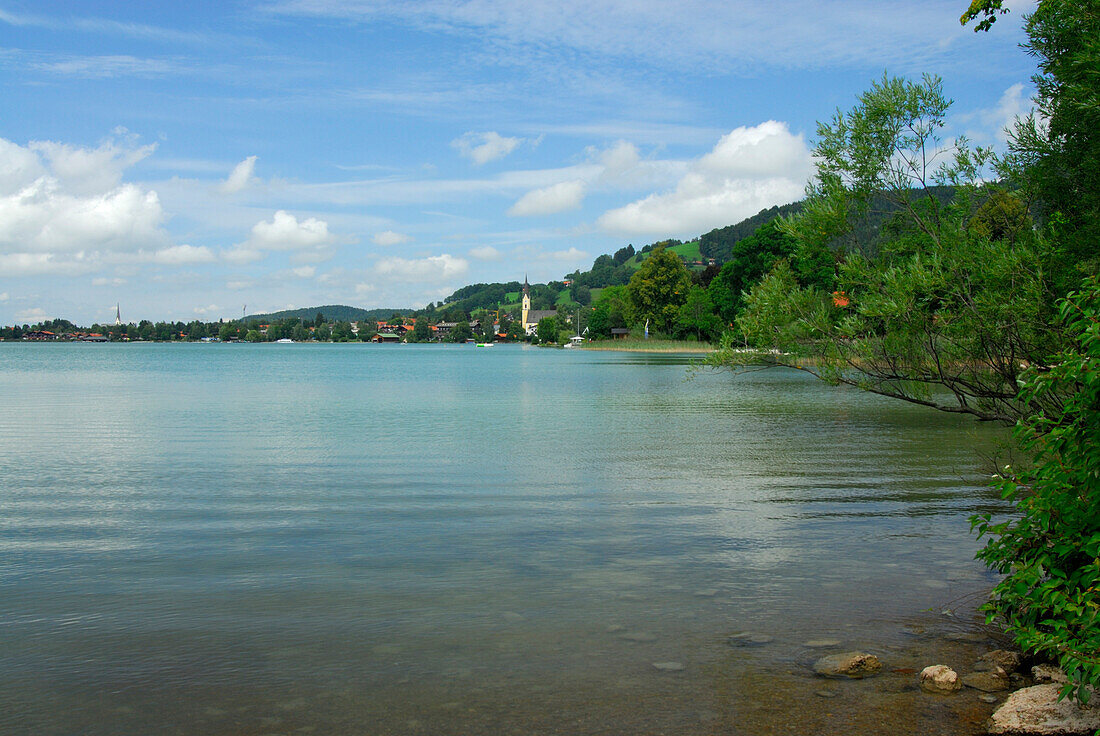 Village Schliersee at lake Schliersee, Upper Bavaria, Bavaria, Germany