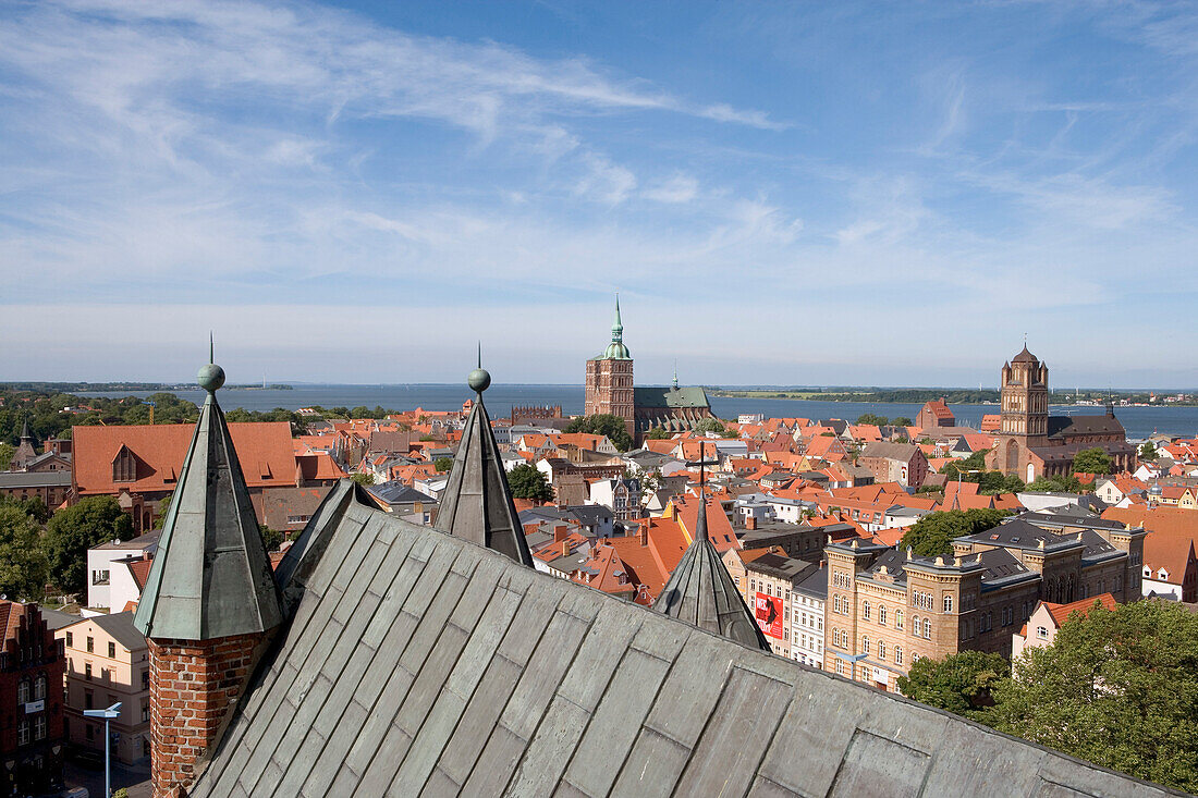 Blick über Stralsund, Mecklenburg-Vorpommern, Deutschland