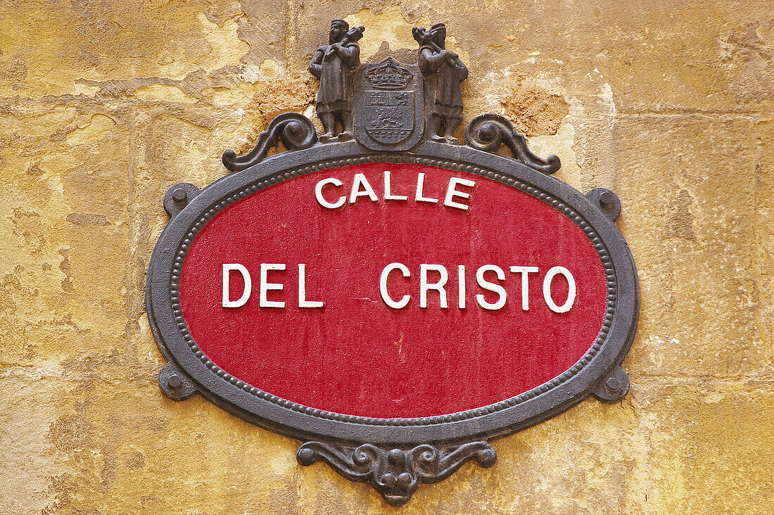 A street sign in the town of Santo Domingo de la Calzada, La Rioja, Spain