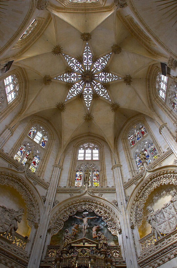 Kuppel der Kapelle, Capilla del Condestable in Kathedrale Santa María, Burgos, Kastilien-León, Spanien