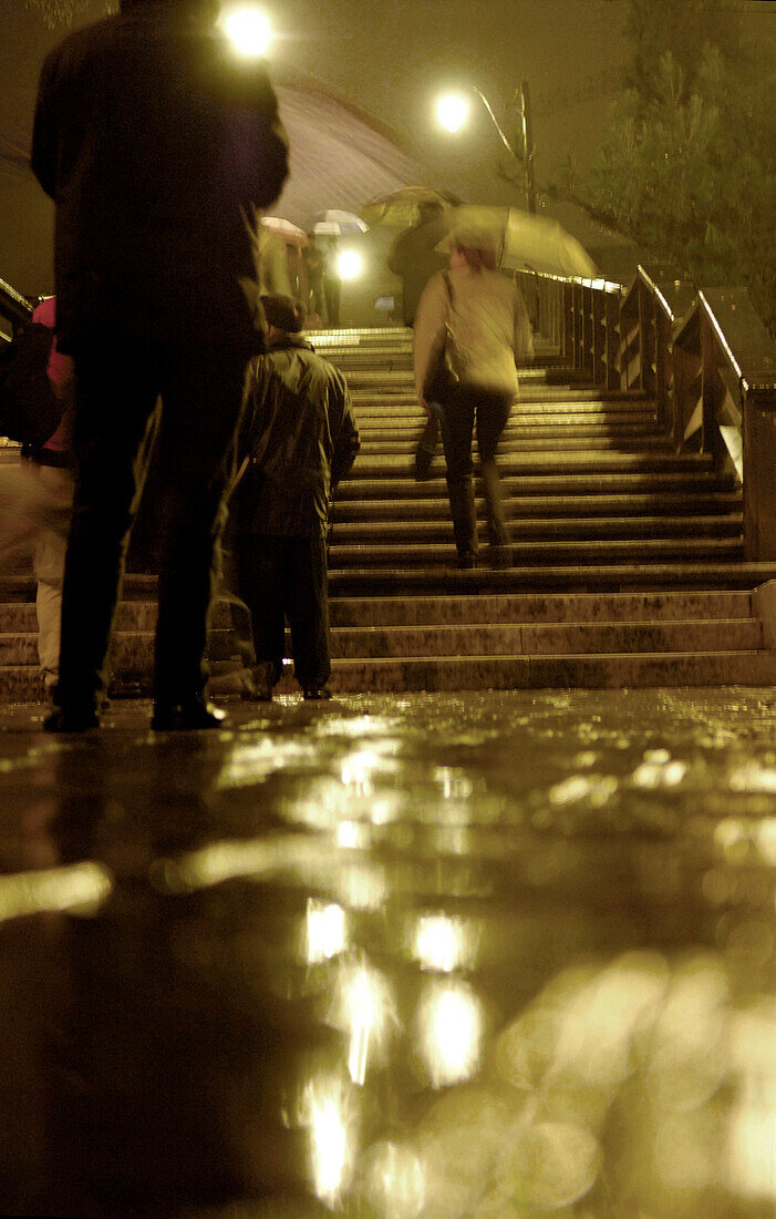 Italien, Veneto, Venedig, Accademia-Brücke bei Regen