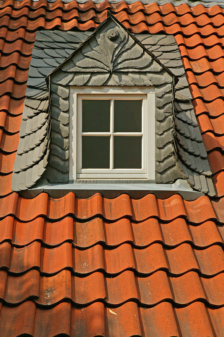 Gable of The Worth Mill, Old Town, Goslar, Harz Mountains, Lower Saxony, Germany
