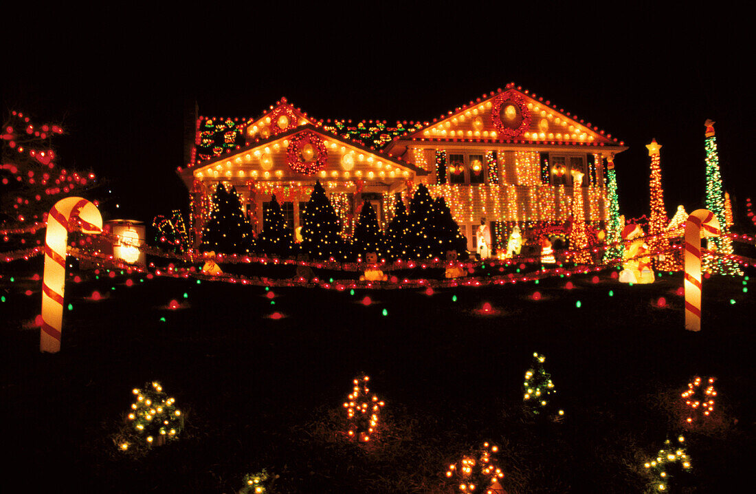 Christmas lights. Near Bear. Delaware. USA