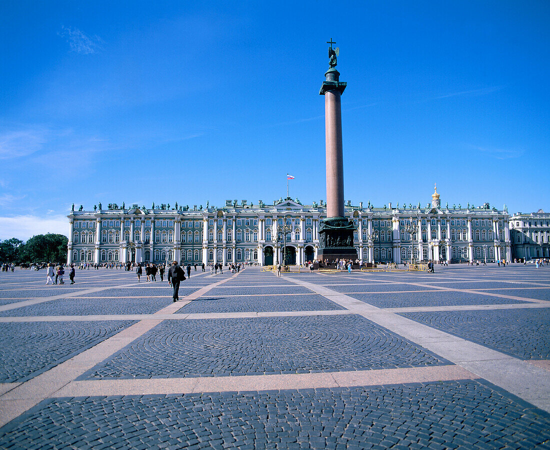 Alexander Column and Hermitage Museum. St. Petersburg. Russia