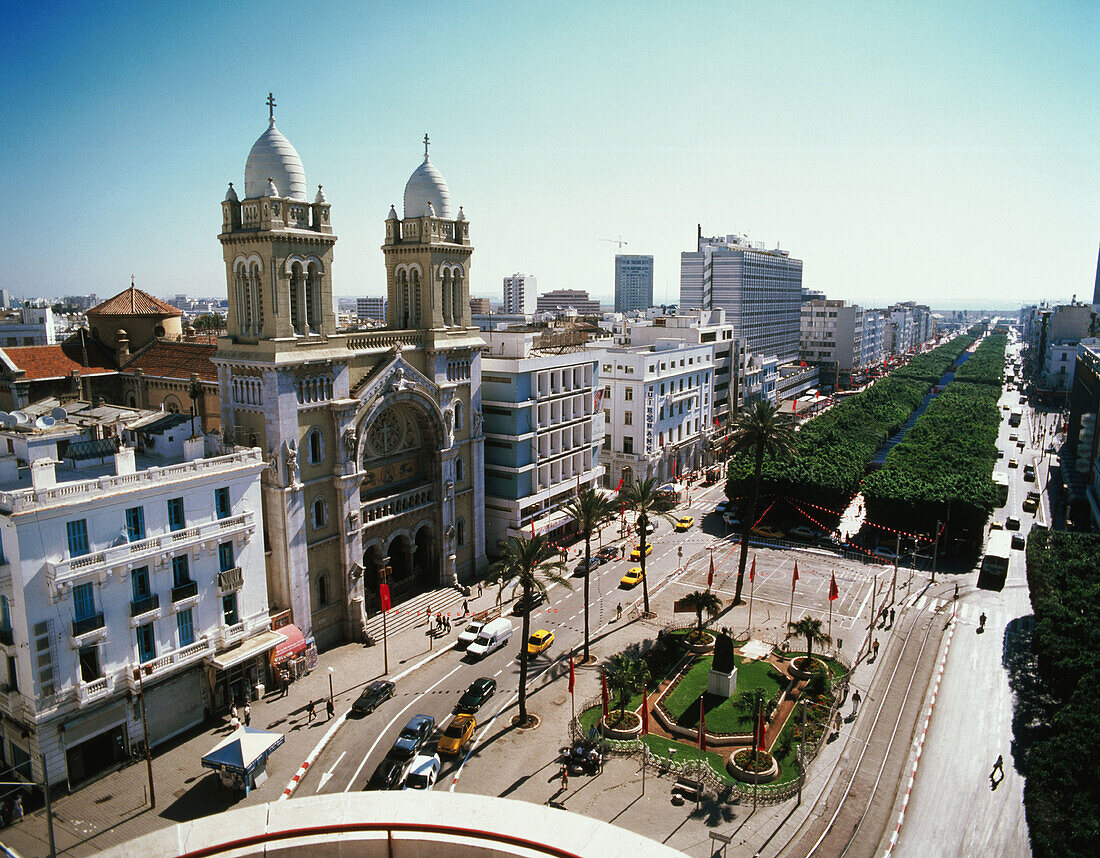 The Cathedral. Habib Bourguiba Avenue. Tunis. Tunisia