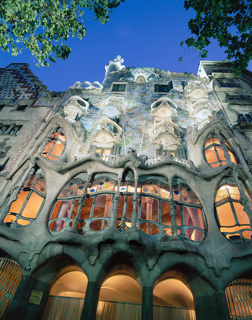 Batllo House (1904-1906), by Gaudi. Passeig de Gracia. Barcelona. Spain