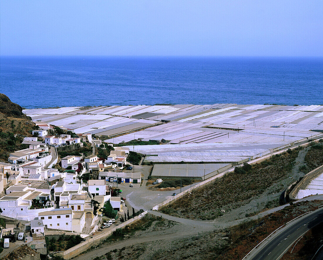 Greenhouses in Almeria province on the seafront