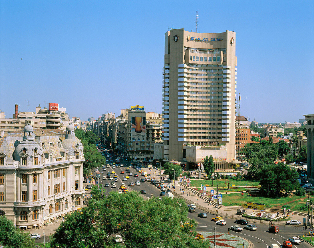 Universitatii Square and Inter Continental Hotel in Bucharest. Romania