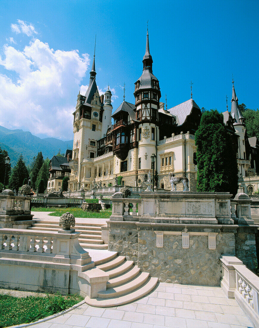 The Royal Peles Castle in Sinaia. Transylvania. Romania