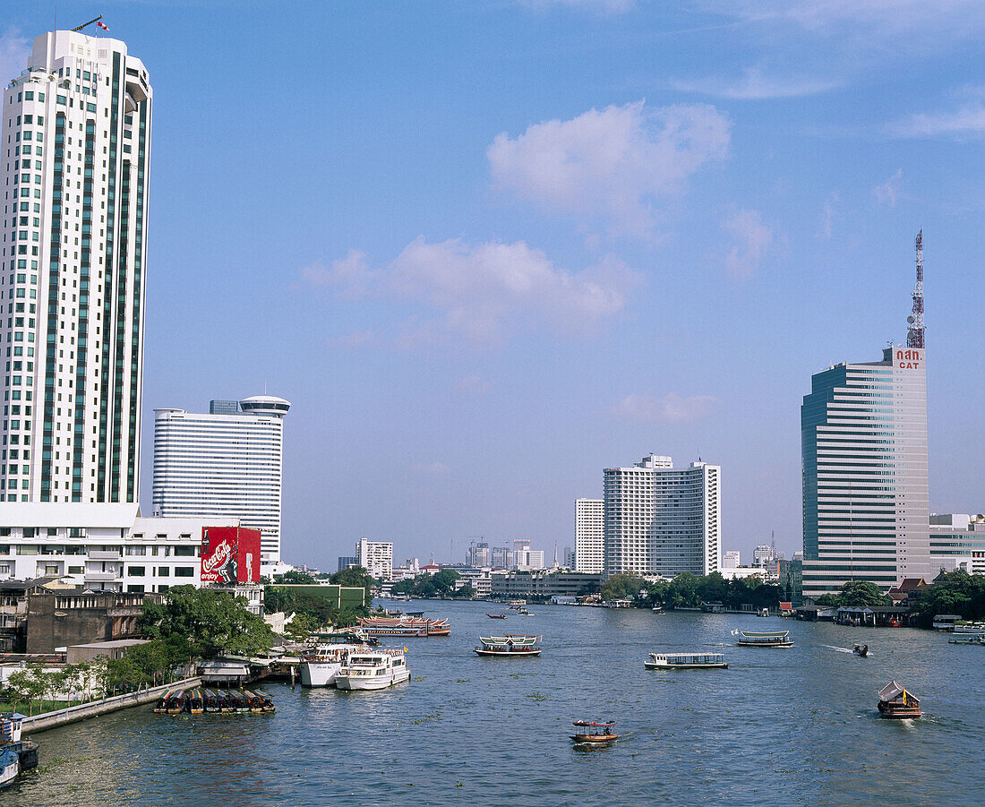 Chao Phraya River, Sathorn road area. Bangkok. Thailand