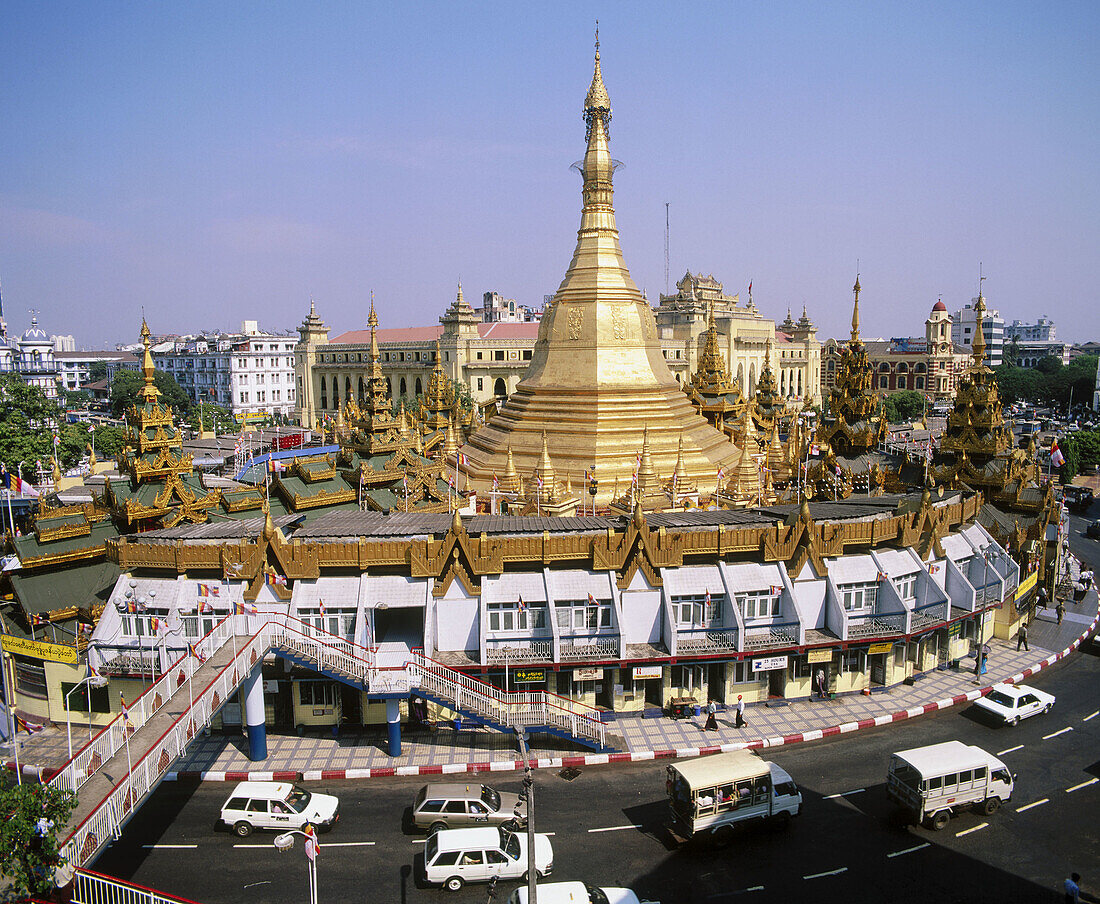 Sule Pagoda in downtown. Rangoon. Myanmar