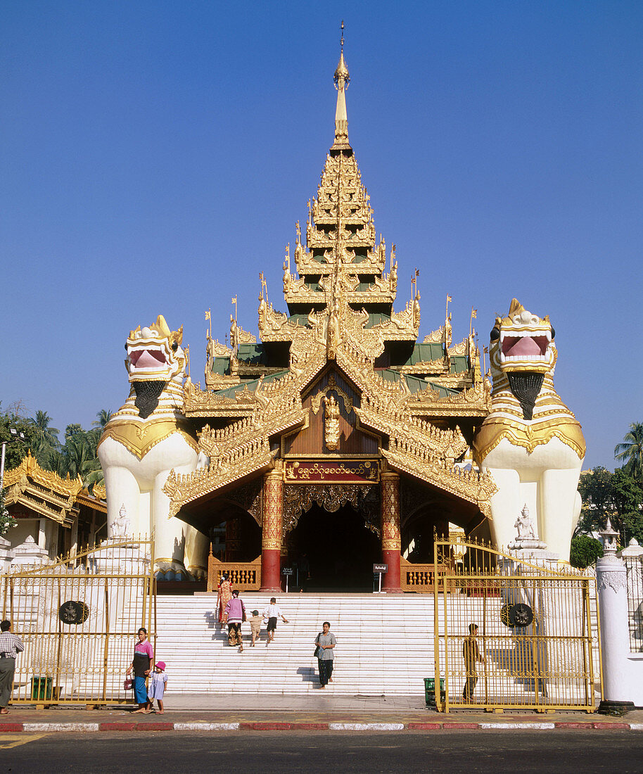 Entrance to Shwedagon pagoda. Yangoon. Myanmar