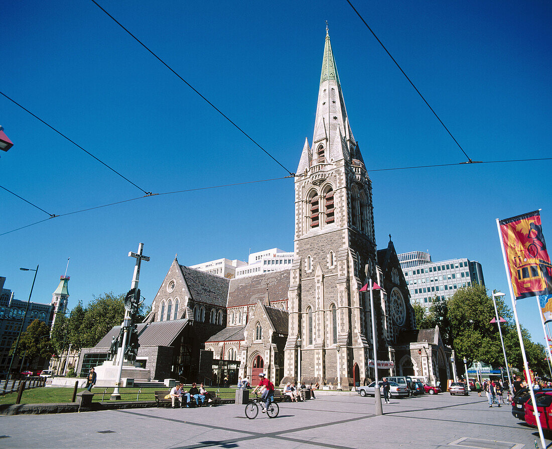 Cathedral square, Christchurch. South Island, New Zealand