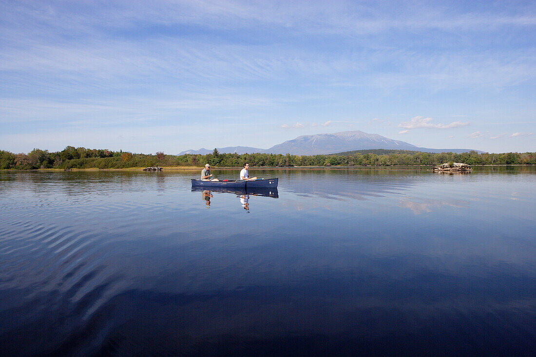 Canoeing on Penobscot River, Maine, ,USA