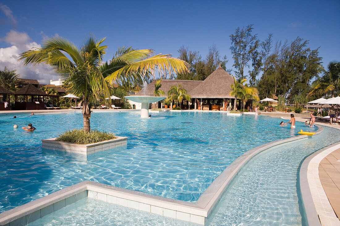 Children Playing in Swimming Pool, Mövenpick Resort and Spa Mauritius, Bel Ombre, Savanne District, Mauritius