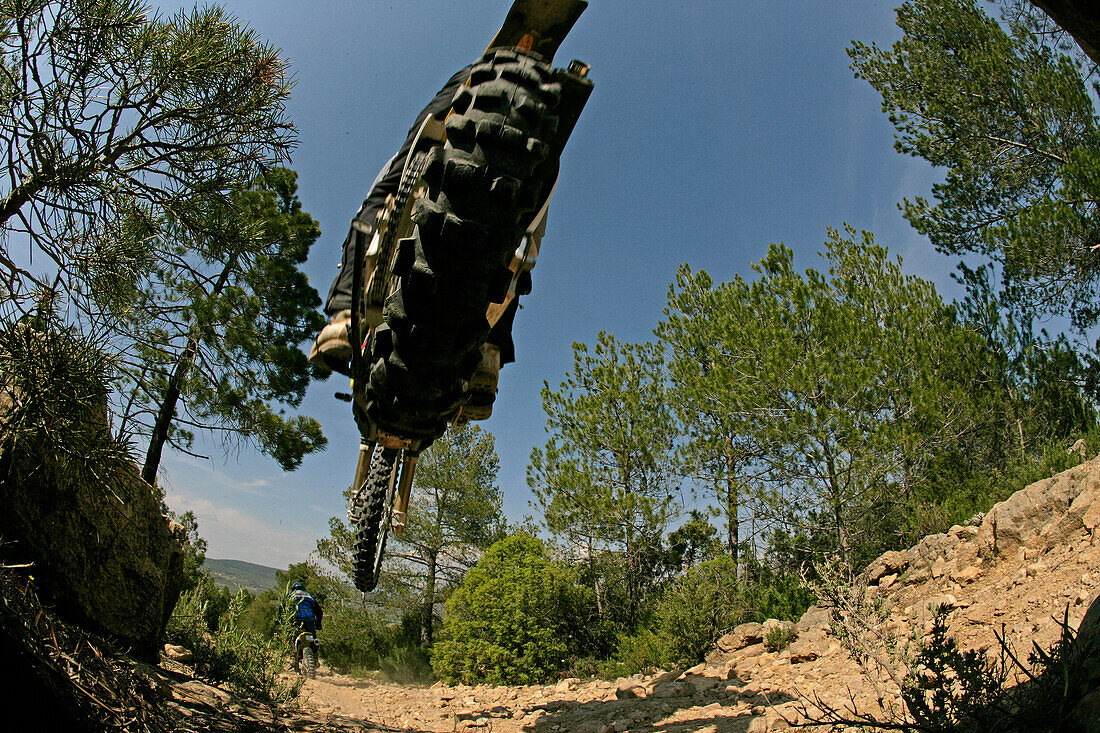 Person driving offroad with Motocross motorbikes, Suzuki Offroad Camp, Valencia, Spain