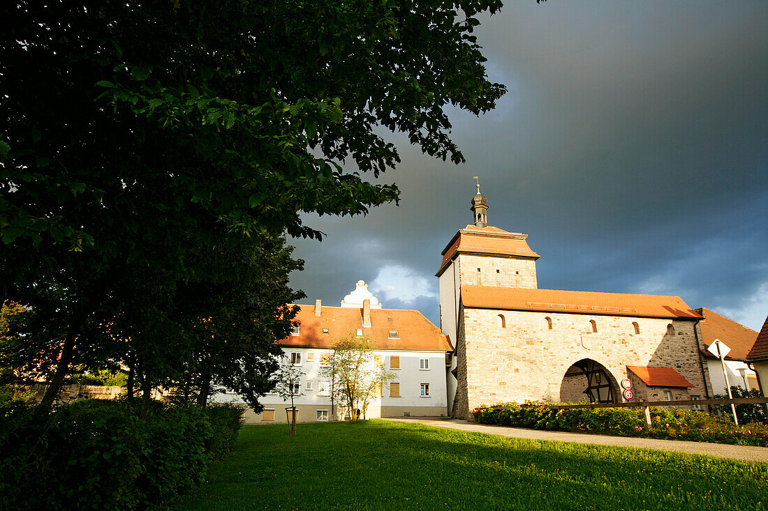 Upper Gate, city gate, Schlusselfeld, Upper Franconia, Bavaria, Germany