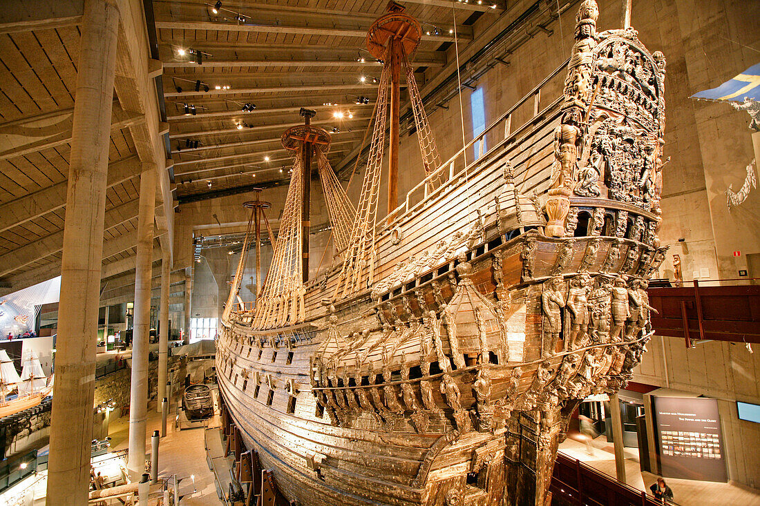 Vasa ship, warship in the Vasa museum, Stockholm, Sweden