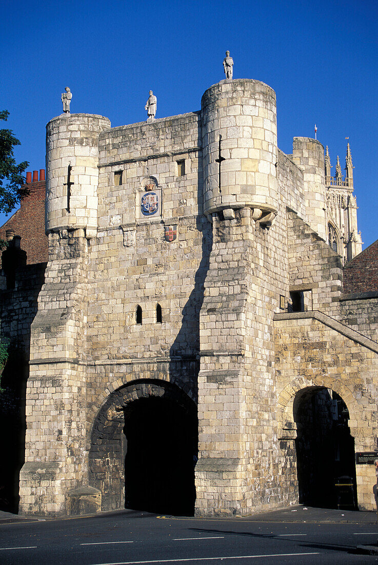East Gate, City Wall, York, North Yorkshire, England, United Kingdom