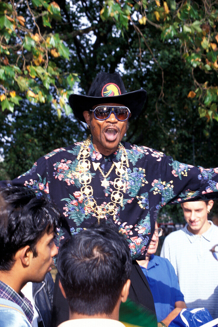 Man giving a speech, Speakers's Corner, Hyde Park, London, London, England, United Kingdom