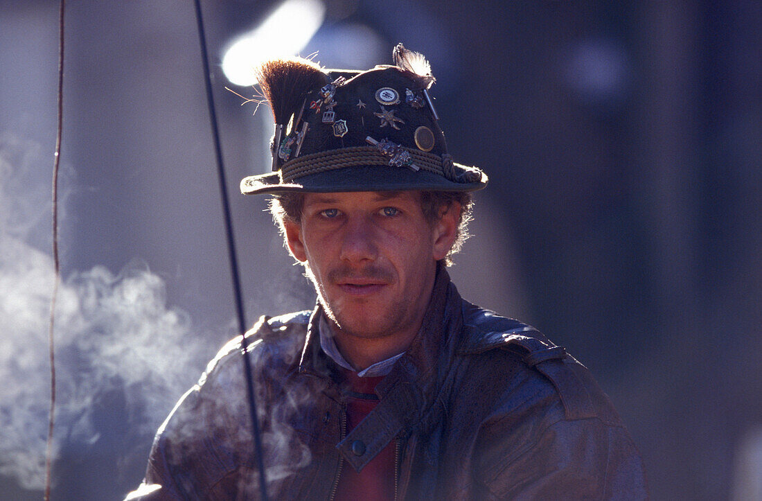 Portrait of a coachman, Kitzbuhel, Tyrol, Austria
