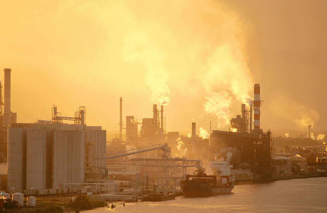 Industry in Savannah River. Georgia. USA