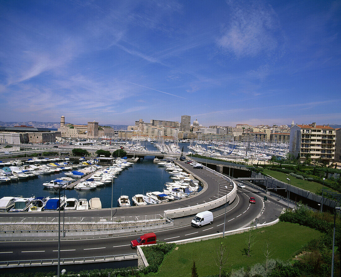 Highway under the old harbour. Marseille. France