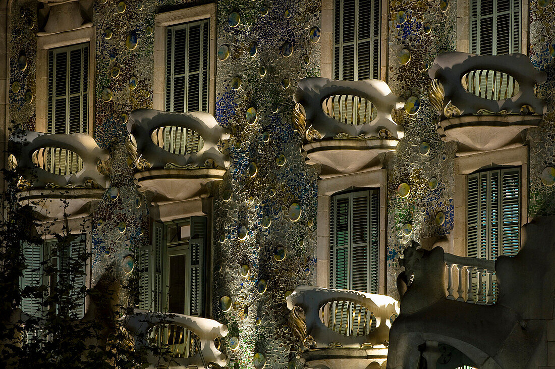 Facade of casa Batllo by gaudi, Barcelona, Spain
