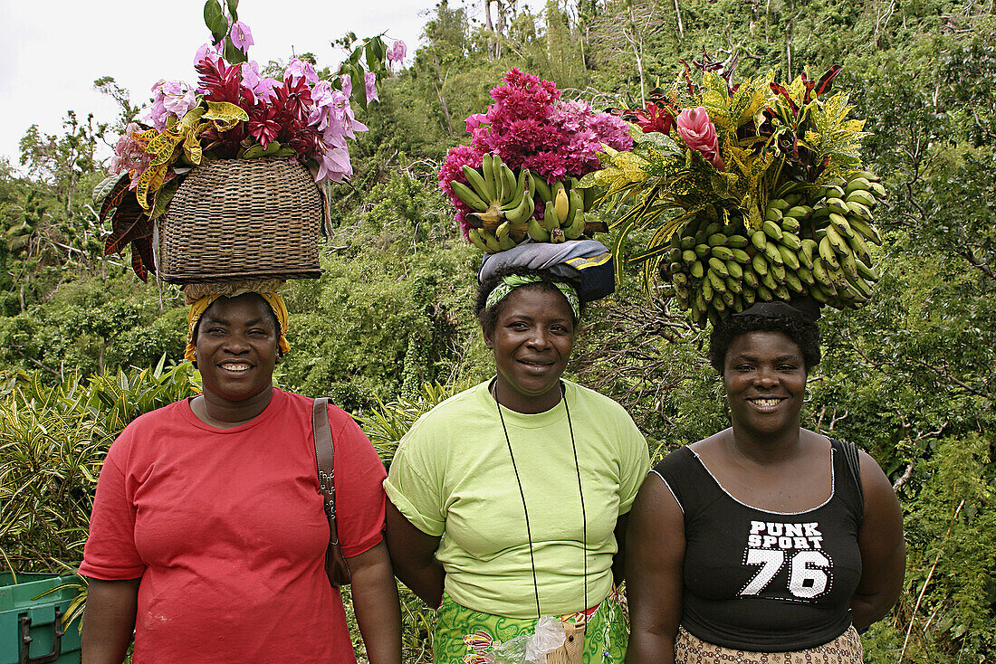 Fruit and flower baskets. Grenada.