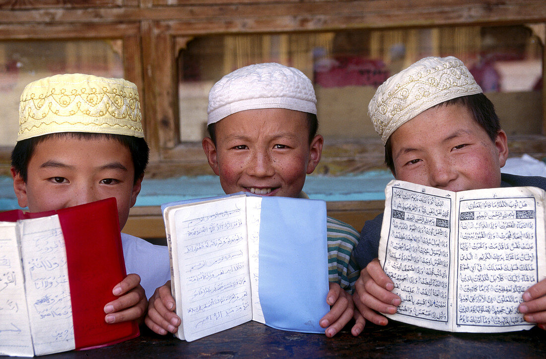 Children at Muslim school near Langzhon, China