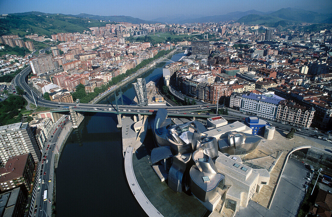 Nervión estuary. Guggenheim Museum. Bilbao. Vizcaya. Euskadi. Spain.
