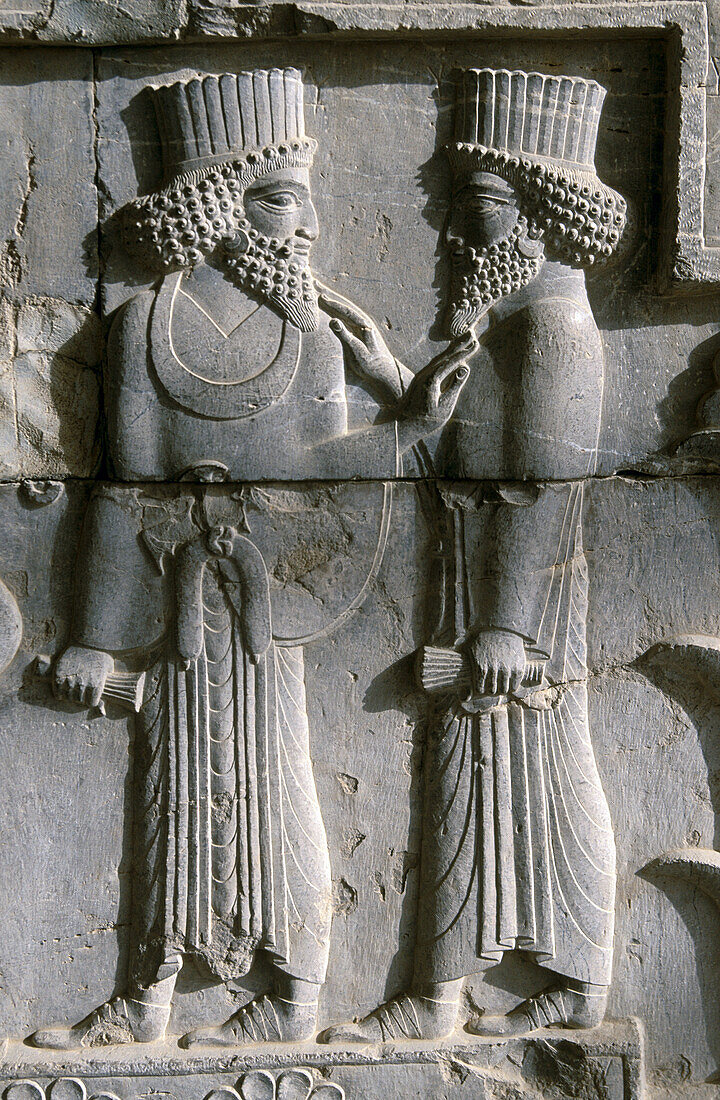 Scene of the Kings Parade in the year s reception. Relief. Apadana. Persepolis. Iran.