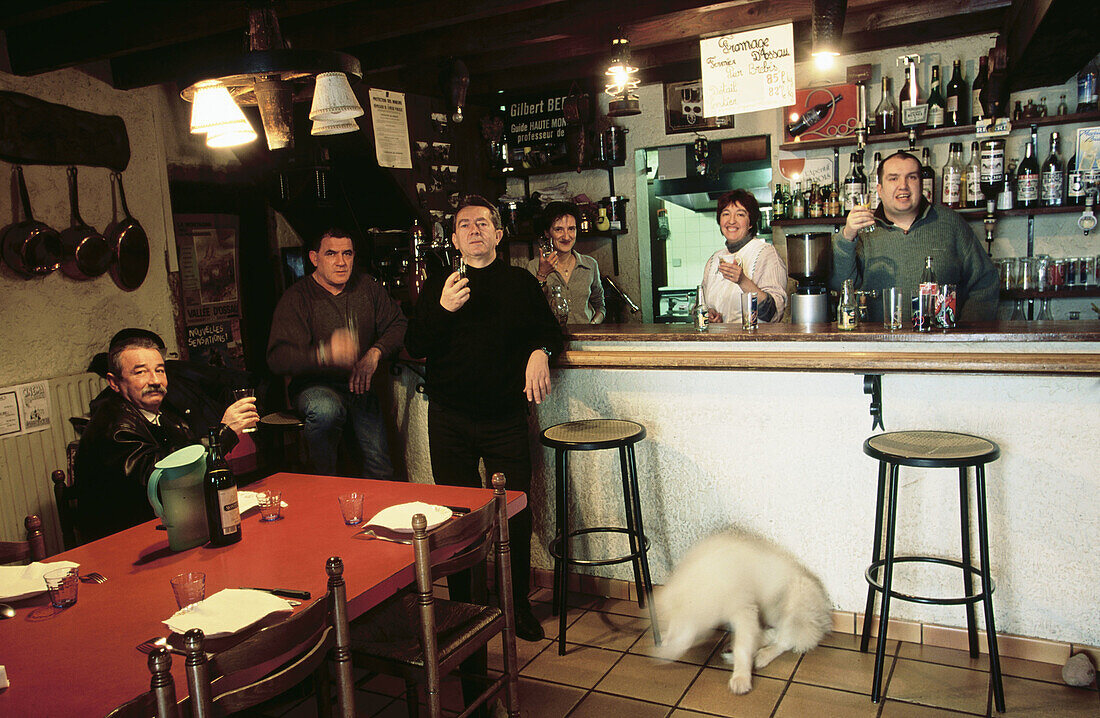 Typical bar in Béost village. Pyrenees mountains, France