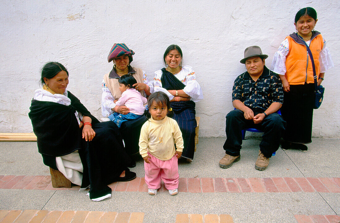 A family in Otavalo. Imbabura province. Ecuador