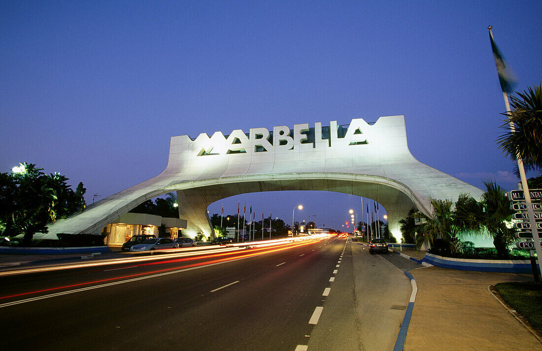 Entrance arch. Marbella. Malaga province. Costa del Sol. Andalucia. Spain