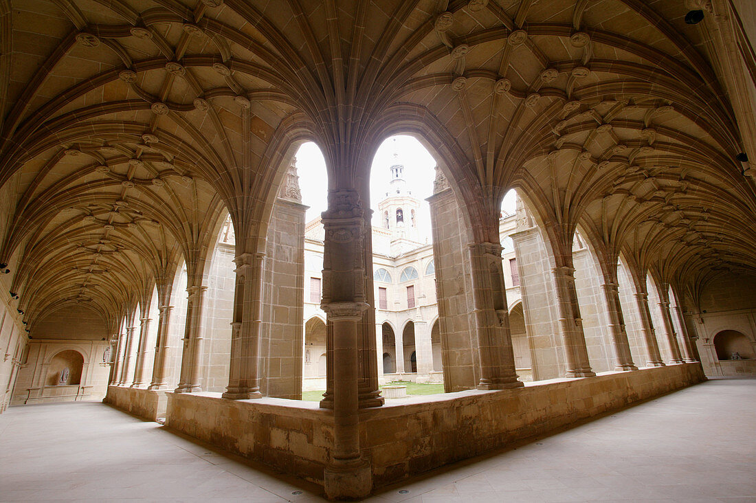 Cloister of the monastery of Yuso. San Millán de la Cogolla. La rioja. Spain